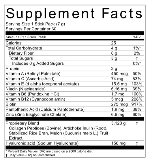 Unflavored Collagen supplement facts